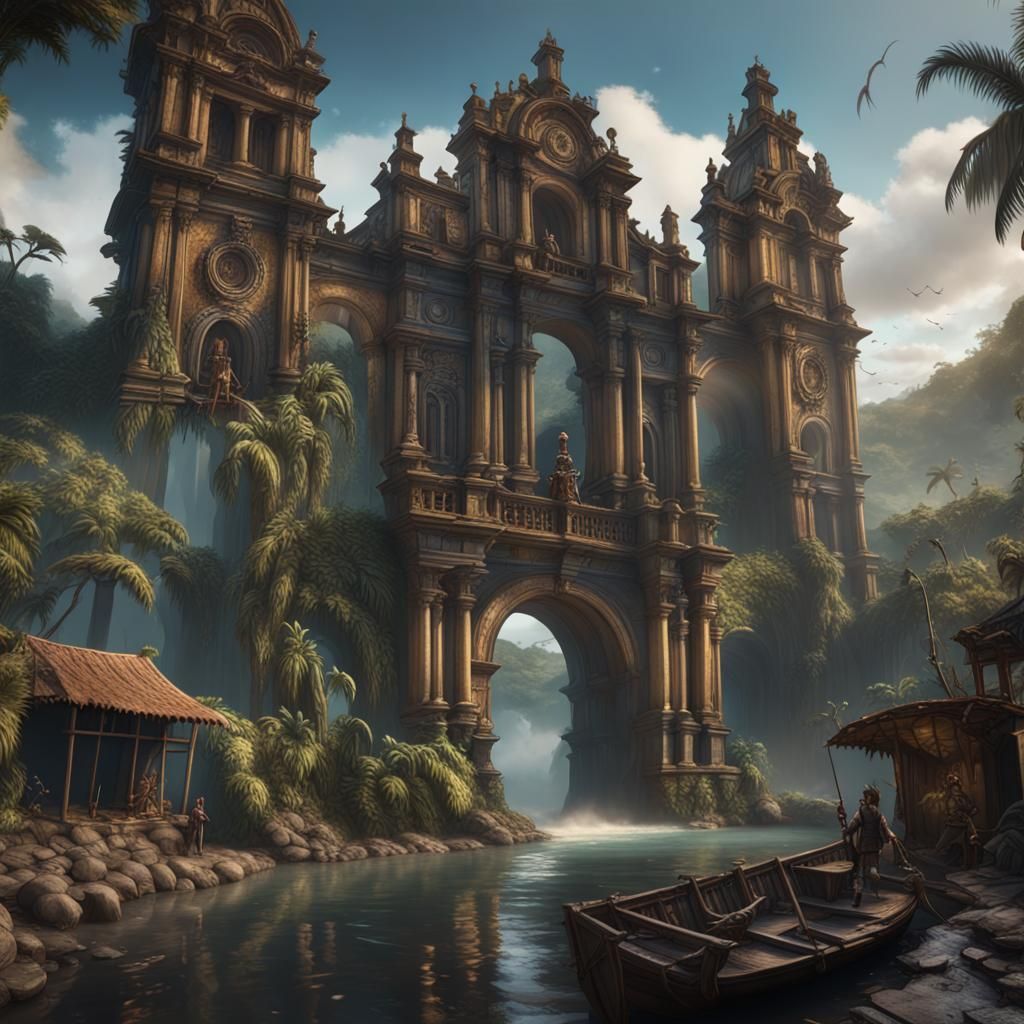 Tropical House in Colombia: Detailed Matte Painting