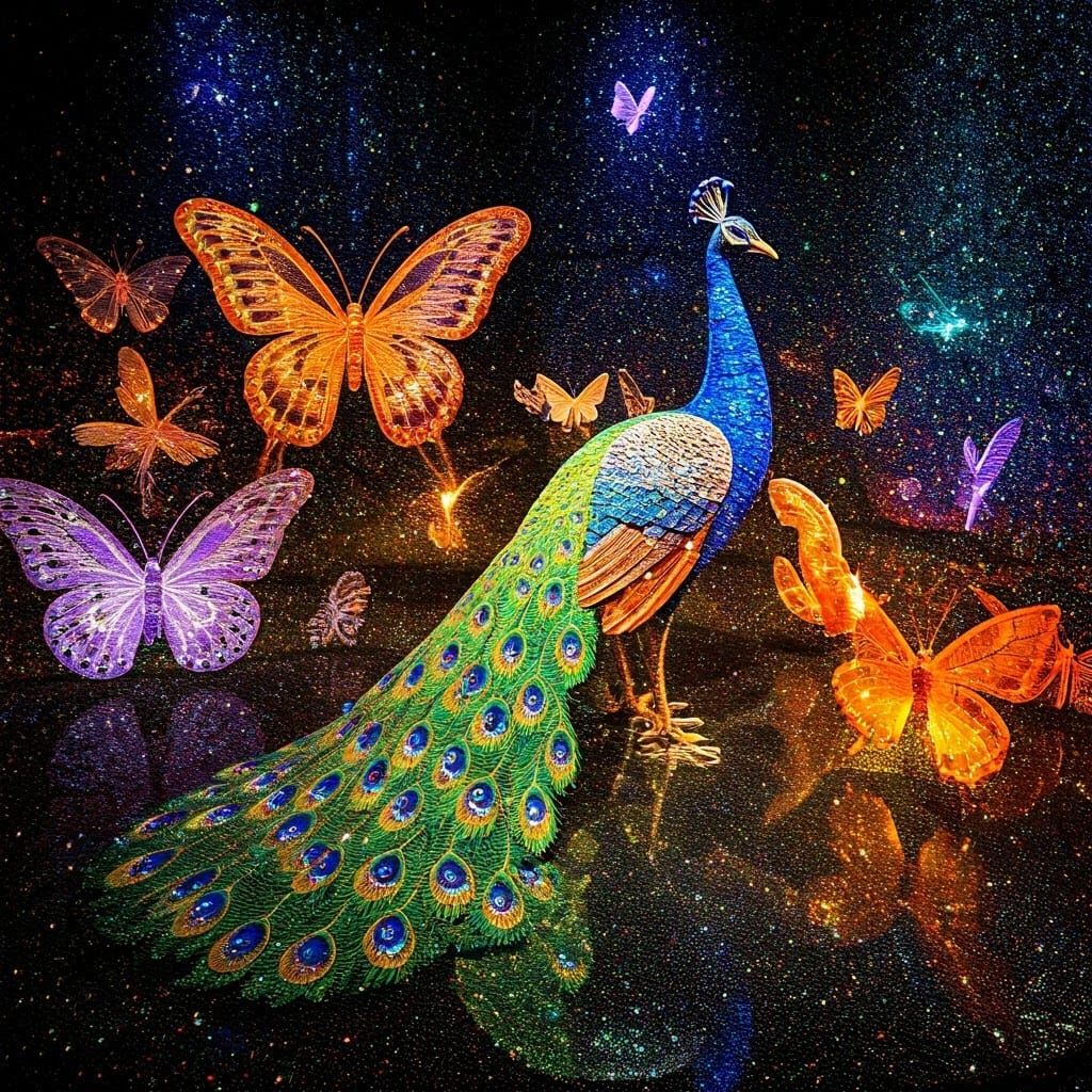 Sparkling Sequin Creatures in a Magical Kingdom