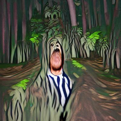 Man Lost in Dark and Scary Forest