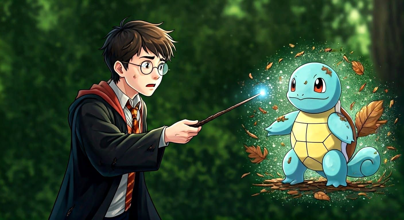 Harry's Magic Mishap: Squirrel Transformed into a Sparkly Tu...