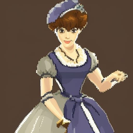 Elizabeth Bennet: Retro Pixel Art Fighting Game Character