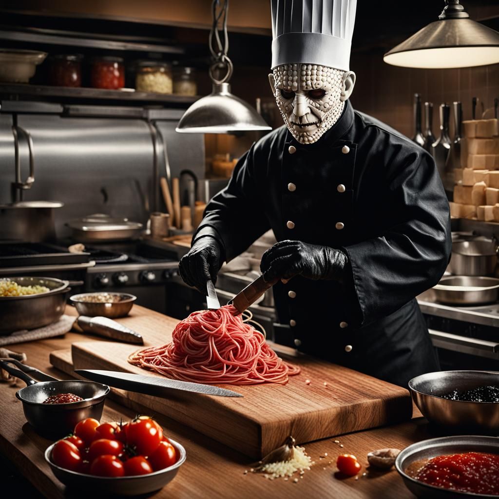 Pinhead as Chef in Italian Restaurant
