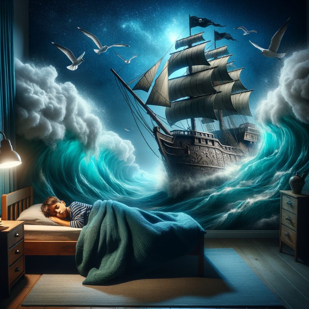 Dreamy Pirate Ship Adventure in Child's Room