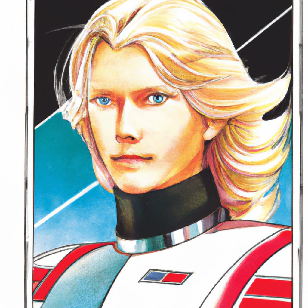 Vintage 1980s-Style Manga Pilot in Futuristic Spacesuit