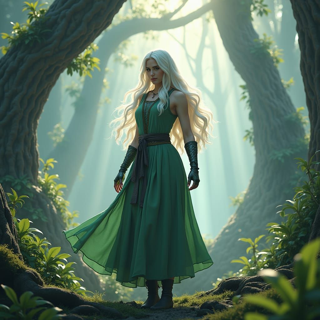 Tsunade in Dreamlike Landscape, Digital Art