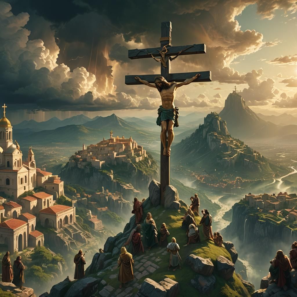 Jesus Christ on Mount Calvary: Digital Art