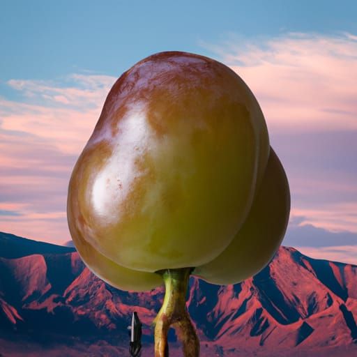 Giant Grape in Surreal Food Landscape
