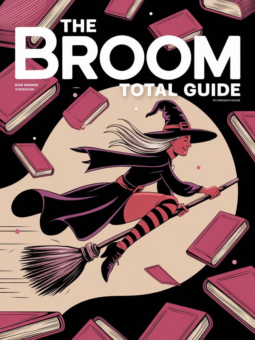 Magazine Cover: The Broom Total Guide with Flying Witch