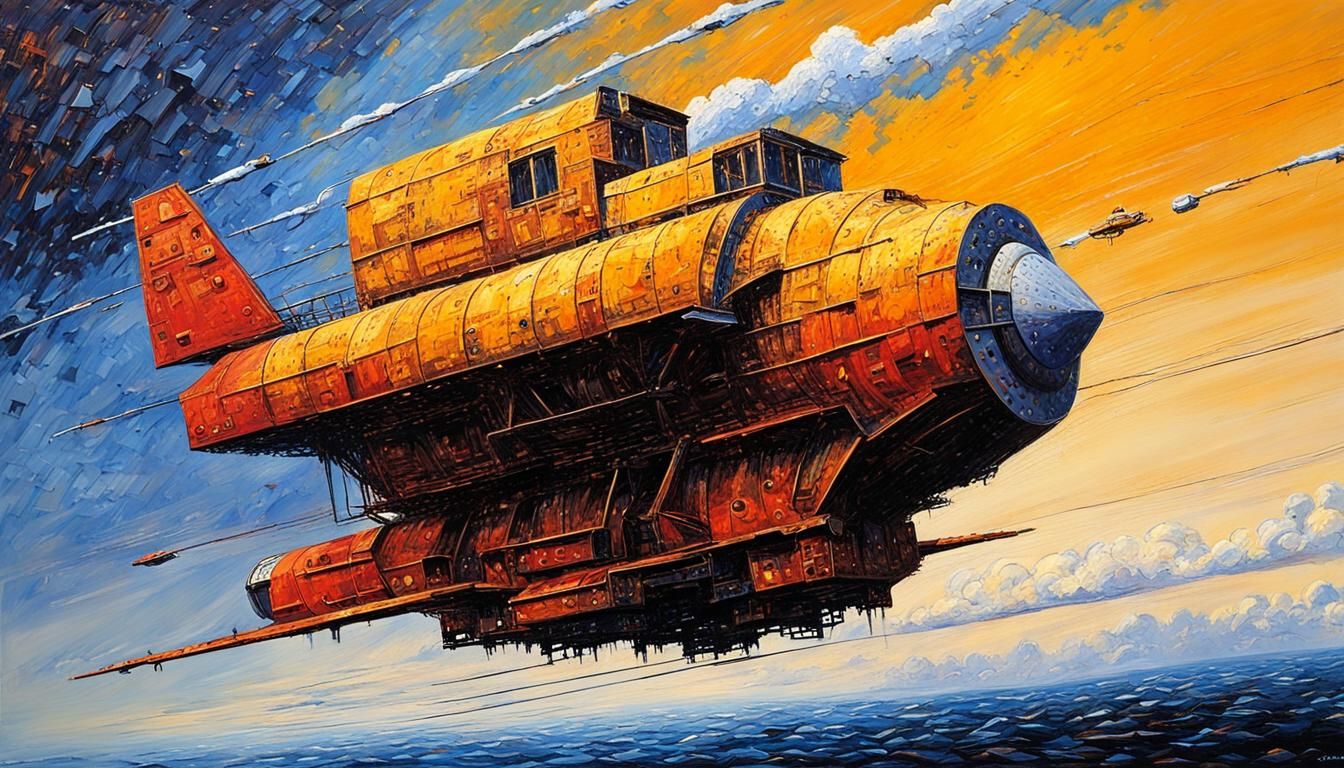 Colorful Expressionist Oil Painting in Impasto Style