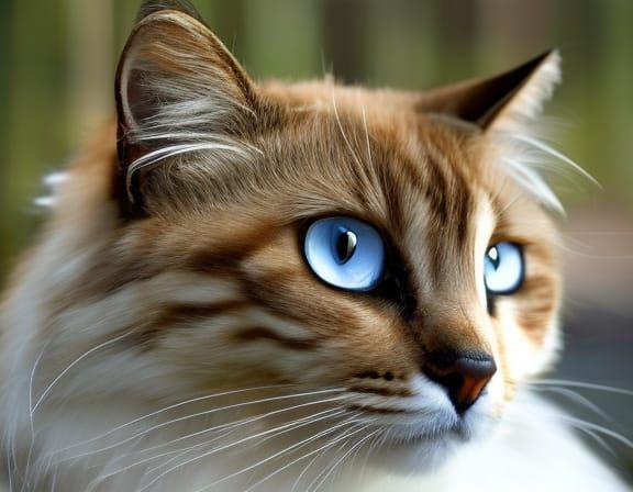 Hyperrealistic 3D Portrait of a Birman Cat