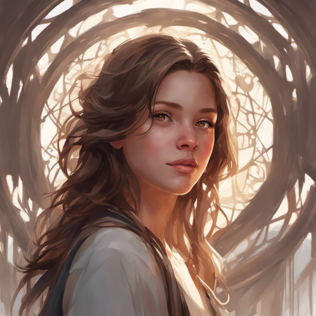 Detailed Portrait of a Teenage Girl, Digital Art