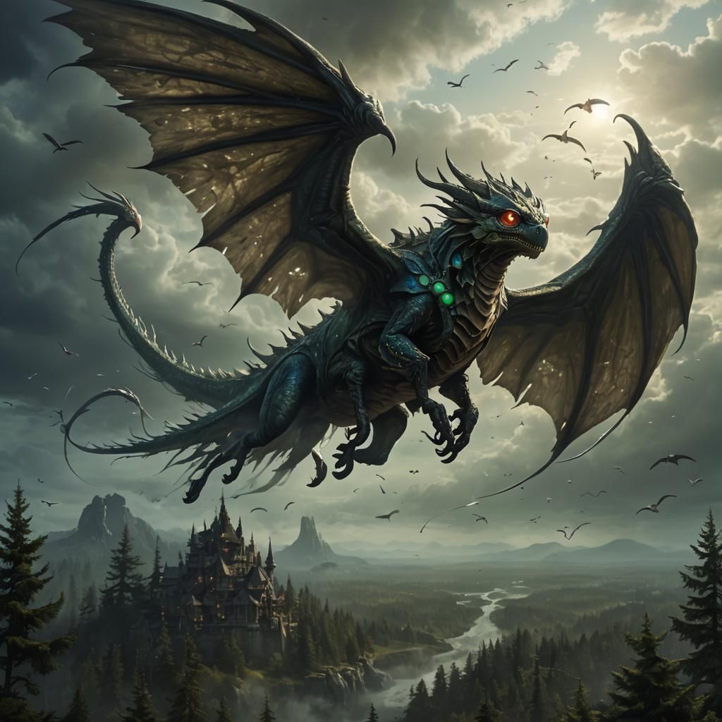 Simple AI Flying Creature Illustration