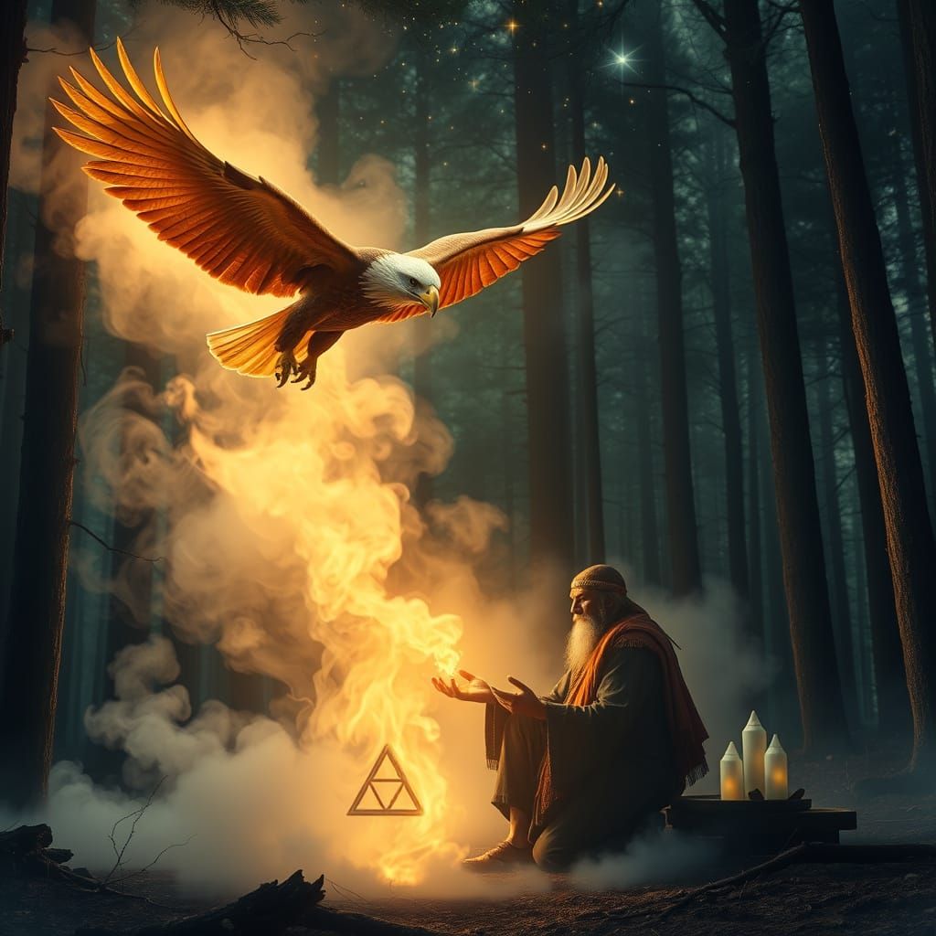 Mystical Shaman Ritual with Eagle Spirit