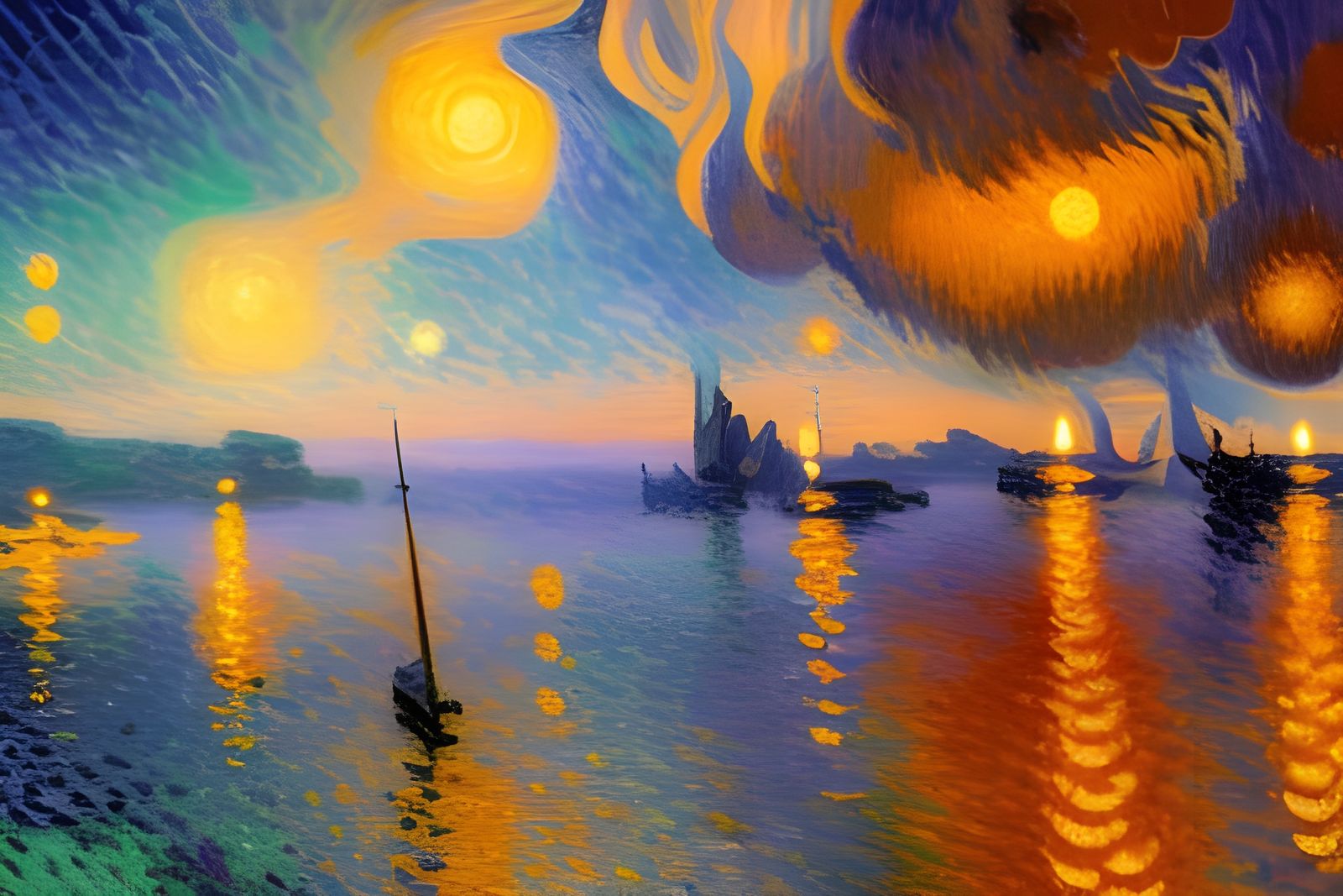 Colorful Landscape in Impressionistic Style