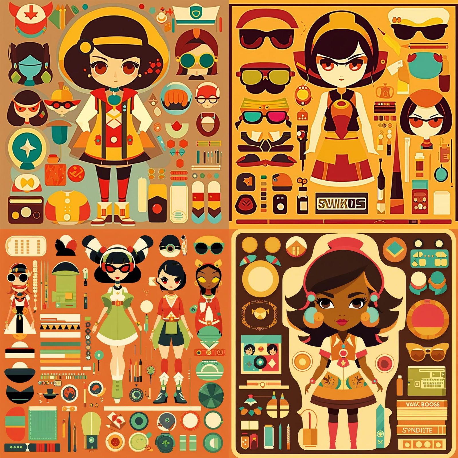 Dress-Up Avatar Kit: Shoshoni Lady in Solarpunk Style