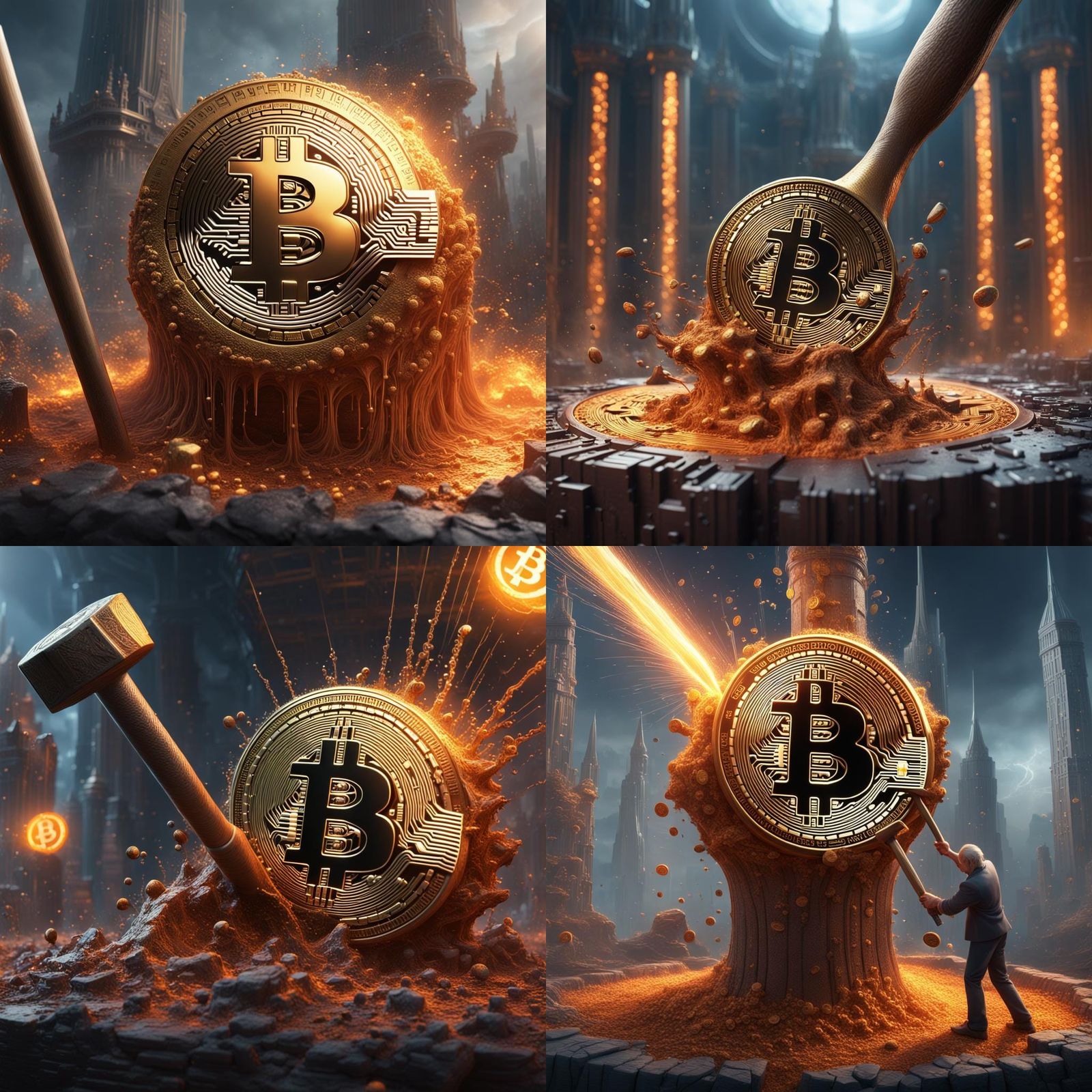 Gary Gensler Hammers Bitcoin: Detailed Matte Painting