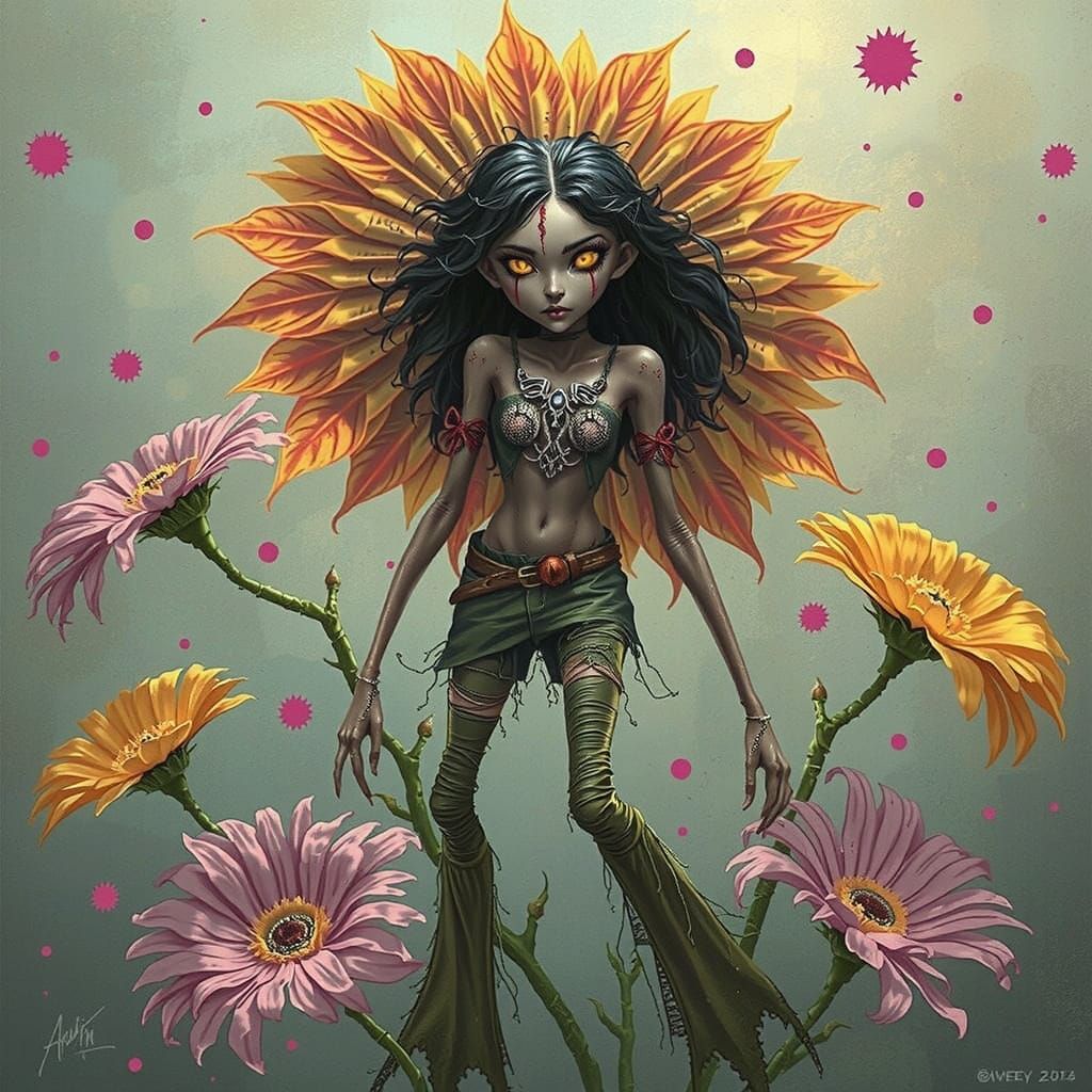 Mysterious Glowing-Eyed Fae in Dark, Mystical Realm