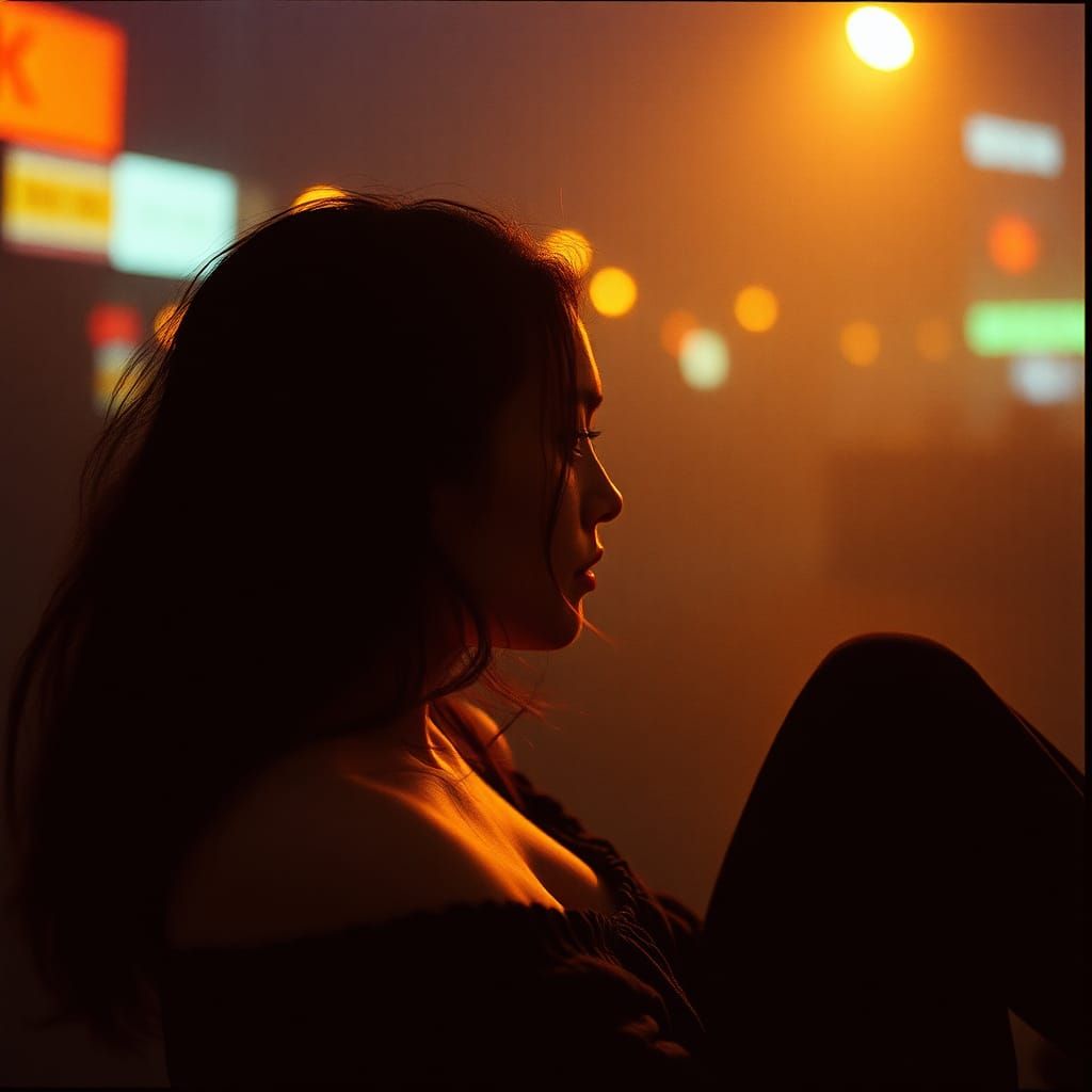 Dramatic Cinematic Still with Film Grain Effect