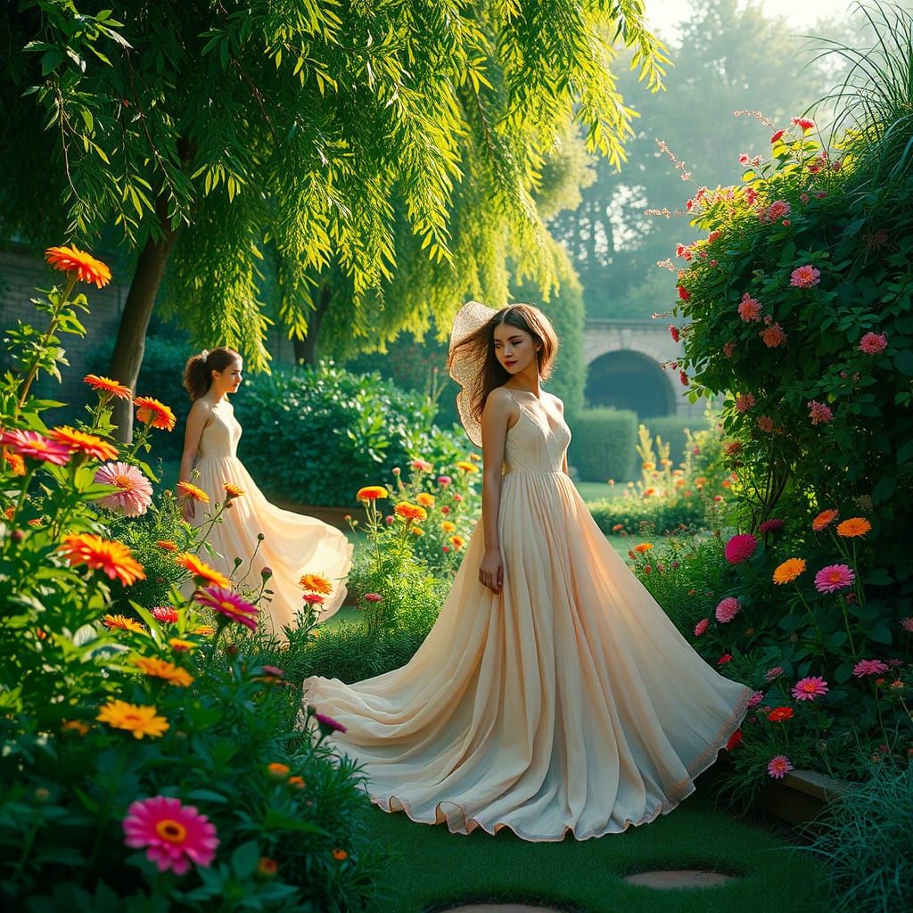 Whimsical Women in Enchanted Gardens