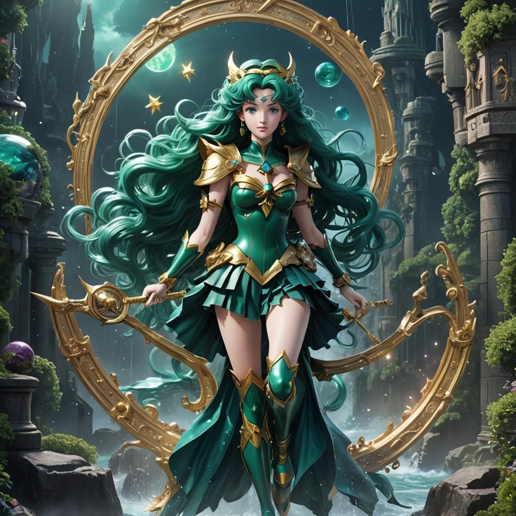 Real Life Sailor Neptune: Detailed Matte Painting