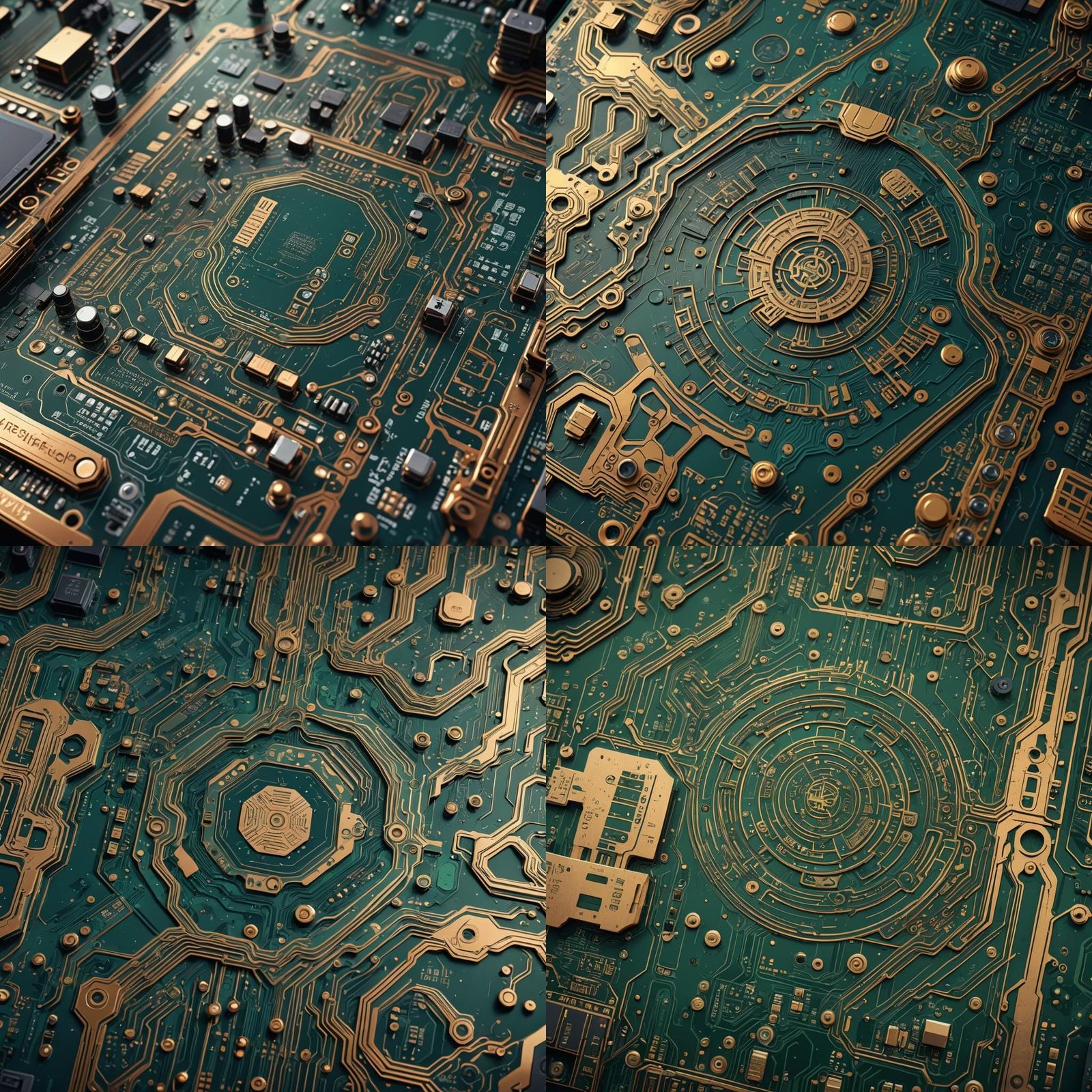 Detailed PCB Close-Up: Fantastical Matte Painting