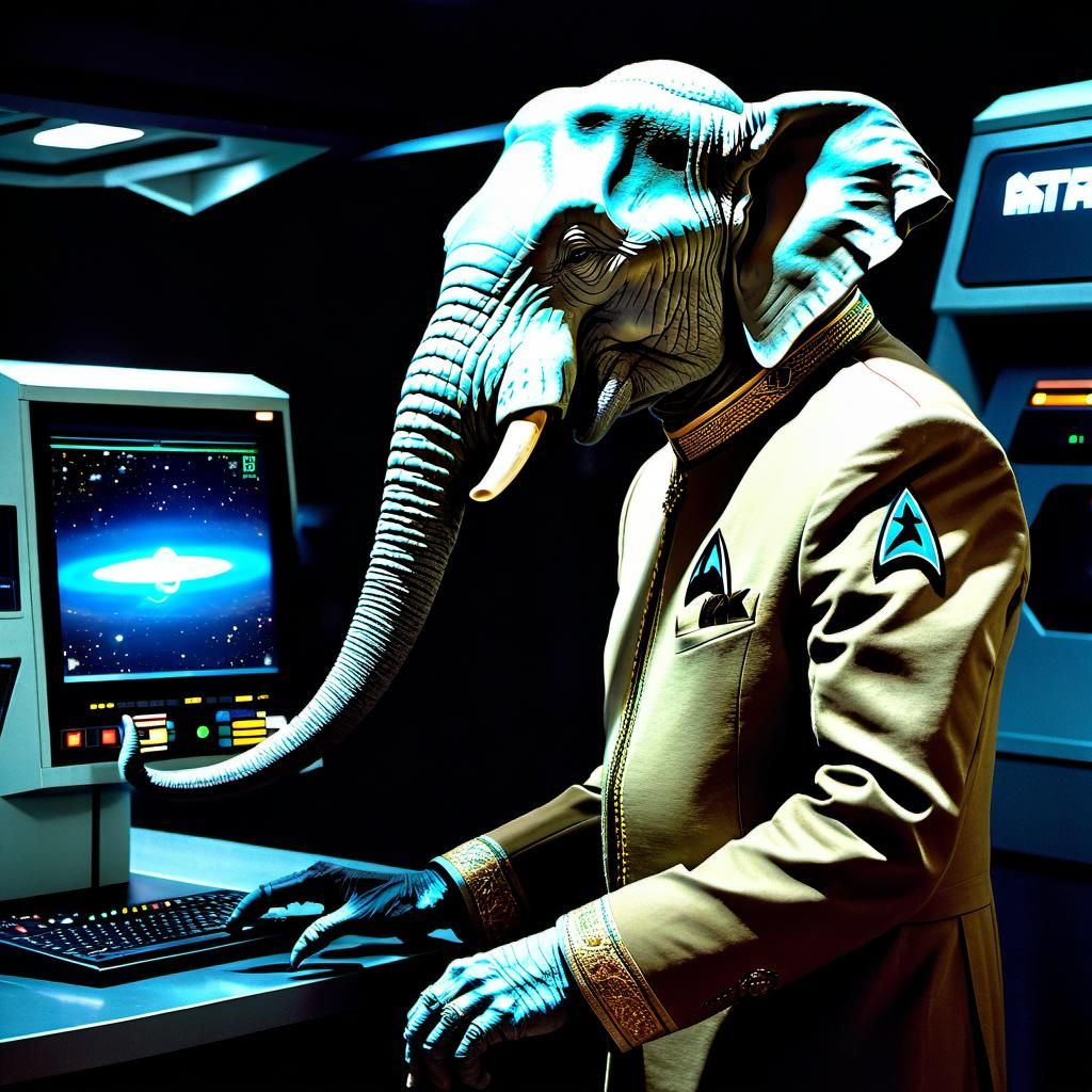 Evolved Elephant Alien Cleric in Star Trek Station
