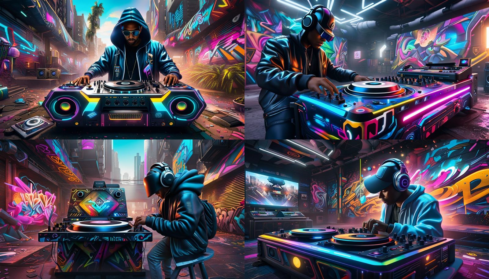 DJ's Dreams: Retrofuturistic Graffiti Street Art