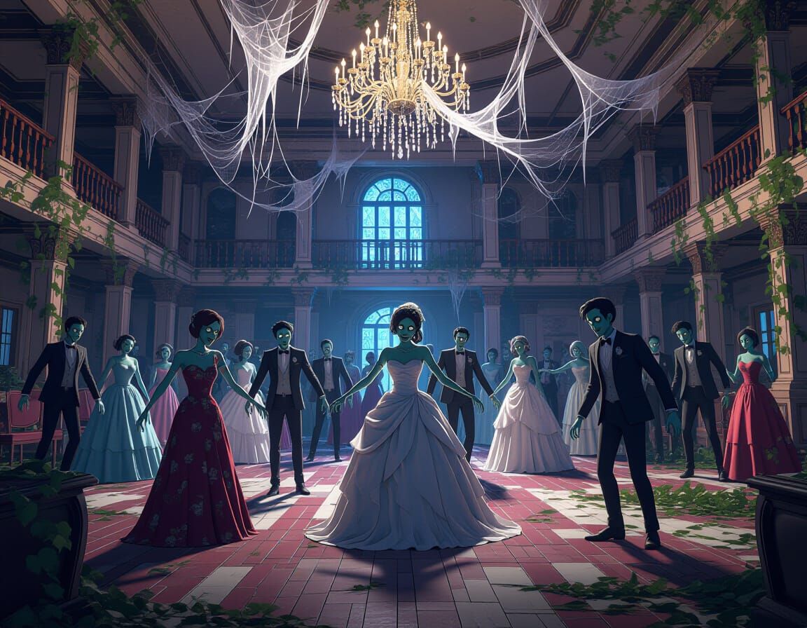 Disney Style Zombie Prom in Vine-Covered Ballroom
