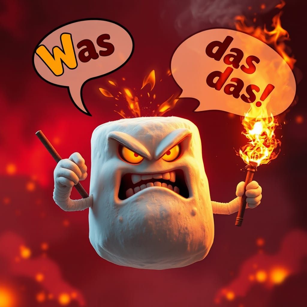 Fierce Marshmallow Ready to Cast Fire Spell