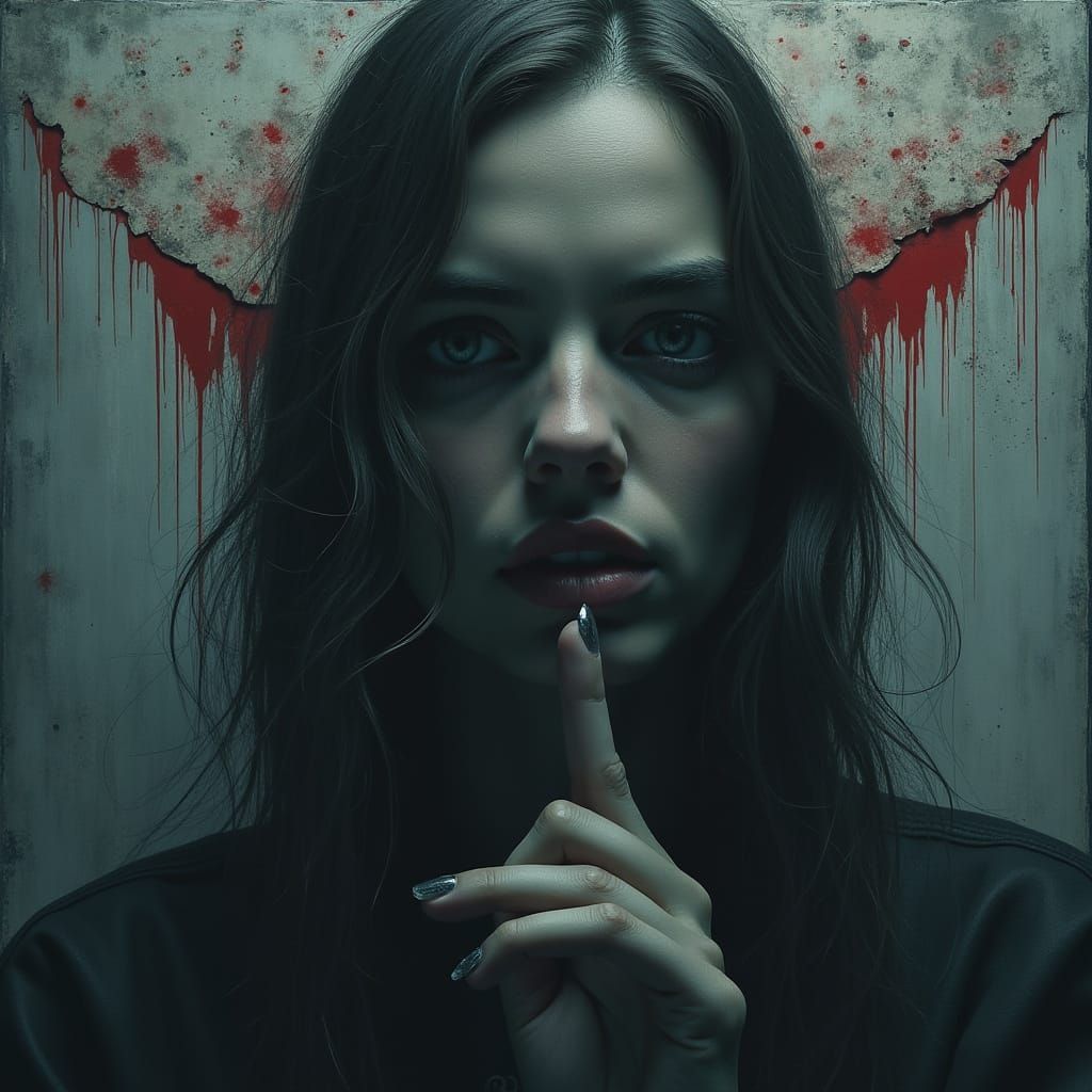 A Woman's Haunting Portrait in Tenebrous Shadow