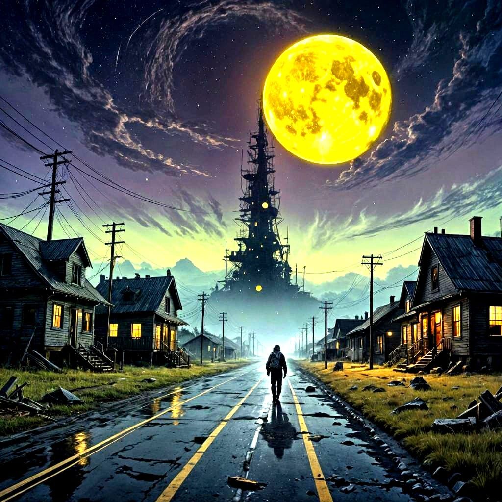 Lone Wanderer Under Cosmic Sky