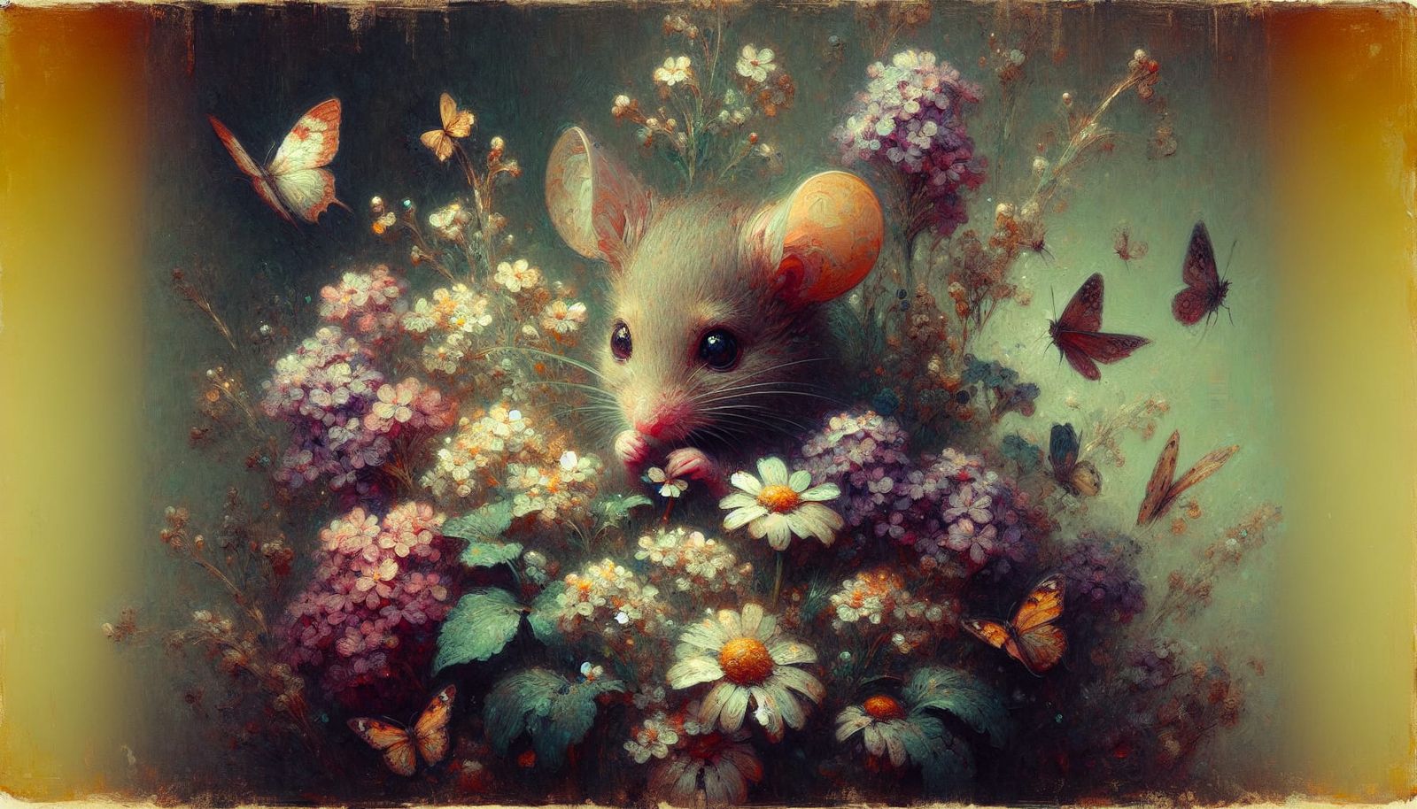 Shy Mouse in Dreamy Fantasy Art