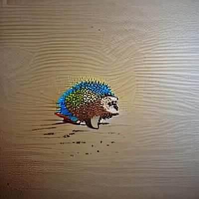 Psychedelic Steampunk Hedgehog Pixel Art