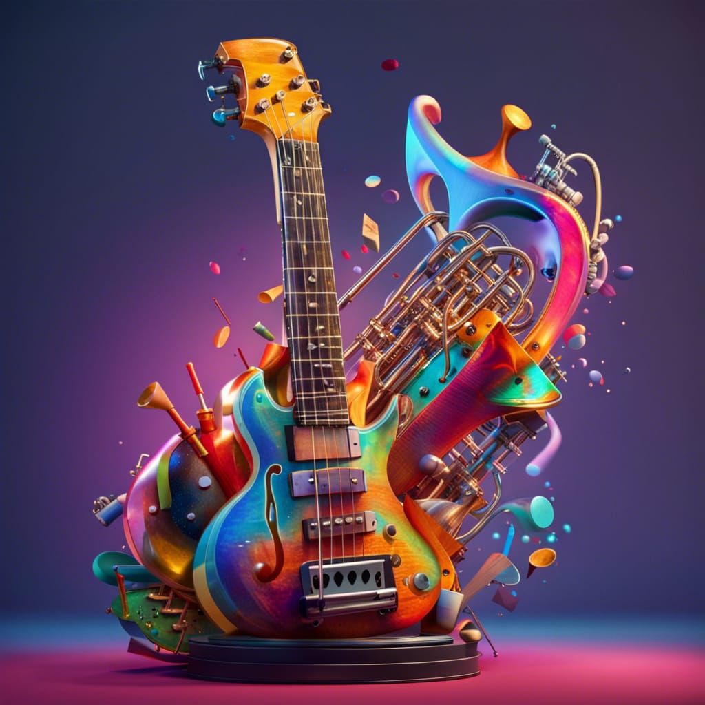 Wacky Musical Instrument Museum in Splash Art Style