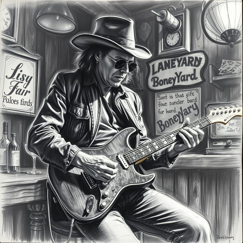 Blues Legend Stevie Ray Vaughn Performs in a Smoky Boneyard ...