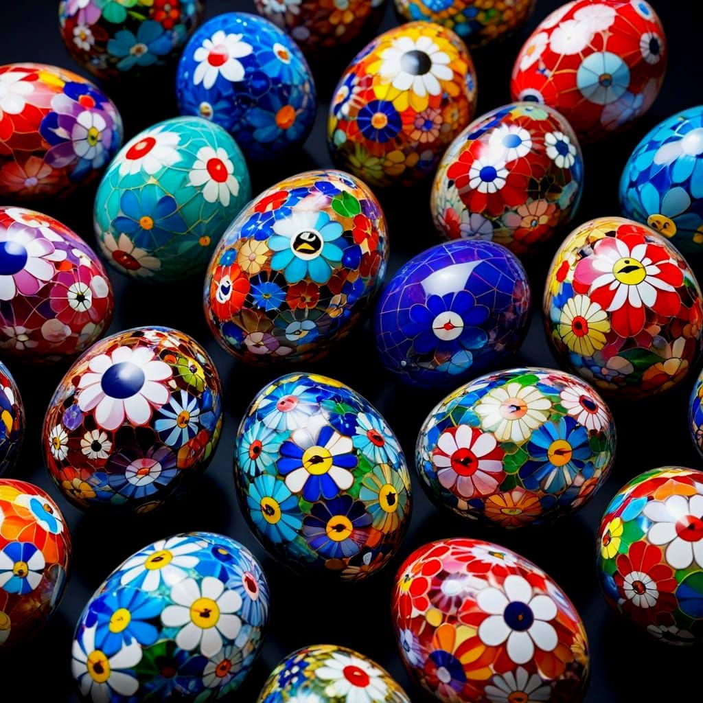 Psychedelic Fabergé Eggs in Vibrant Kaleidoscope