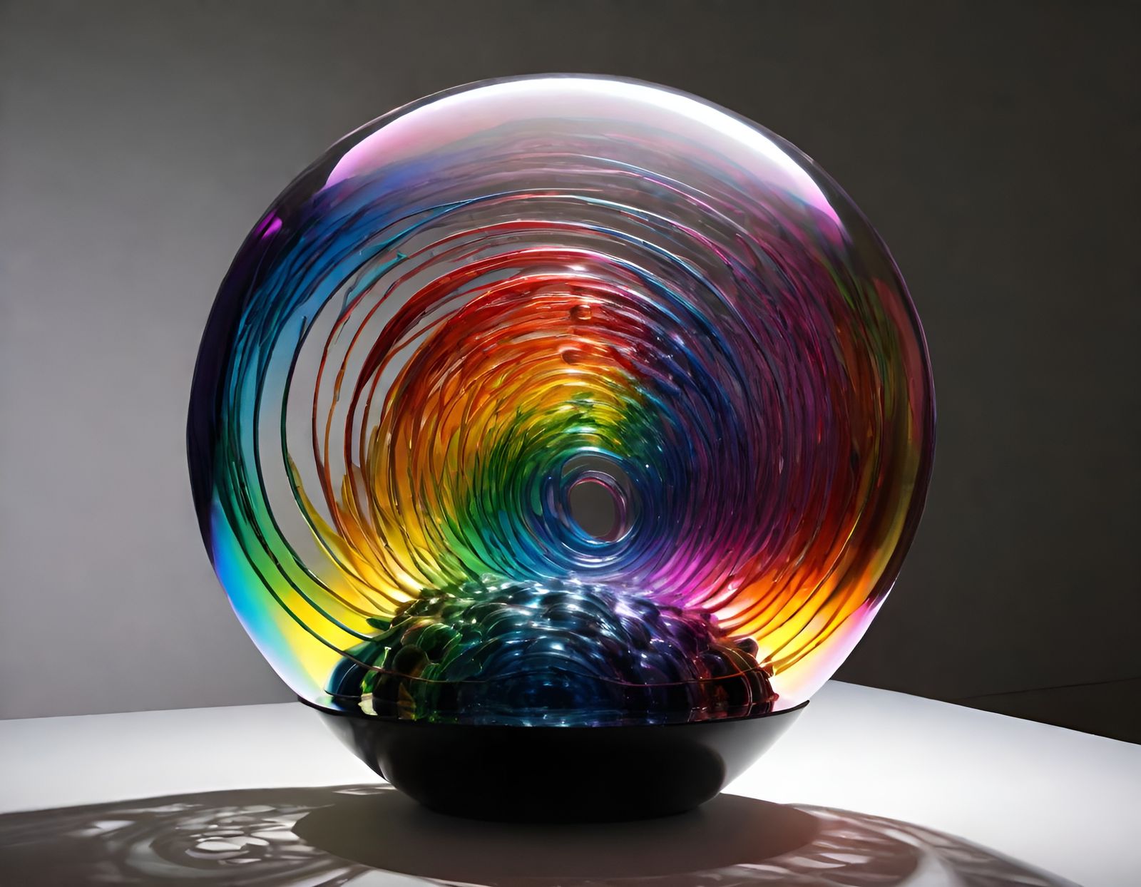Rainbow Chaos Bubble Sculpture in Chiaroscuro