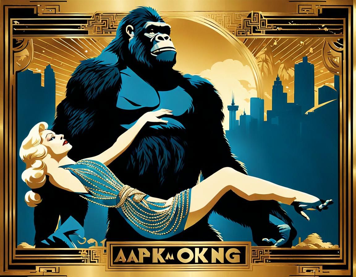 A stylish movie poster of King Kong
