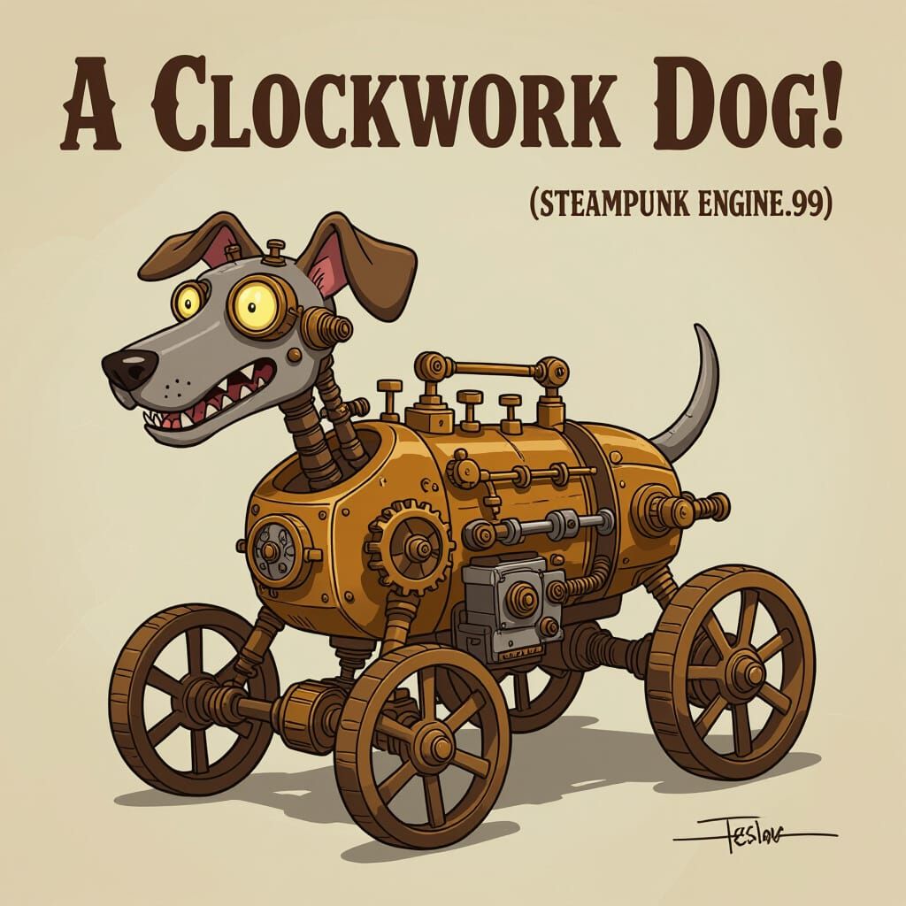 Steampunk Clockwork Dog Engine