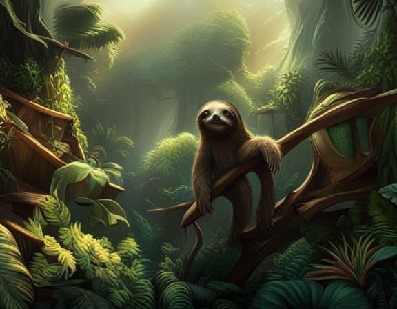 Epic Sloths in Detailed Digital Matte Painting