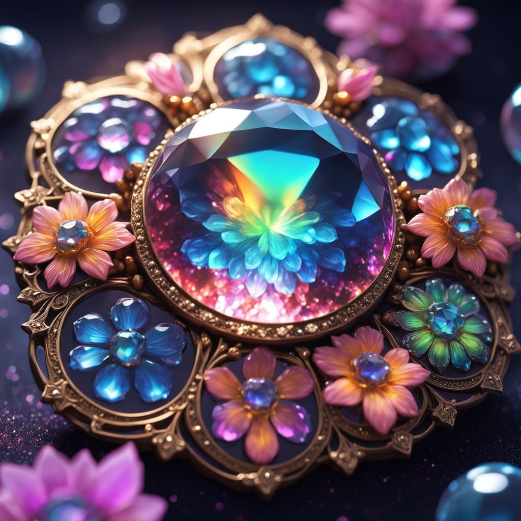 Jewelry of Bioluminescent Jelly Beans, Hyper-Realistic Gemst...