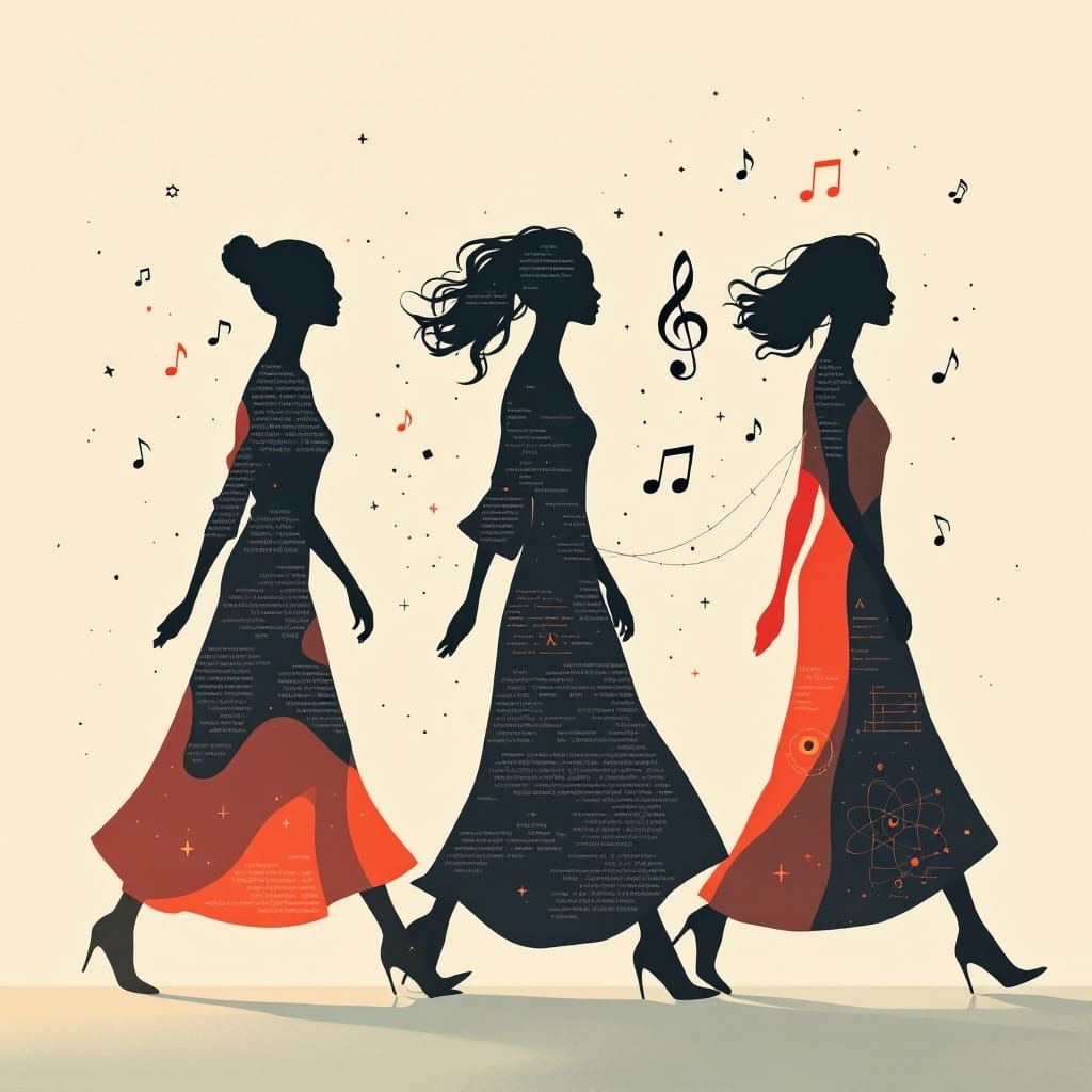Elegant Data-Inspired Minimalism: Abstract Female Silhouette...