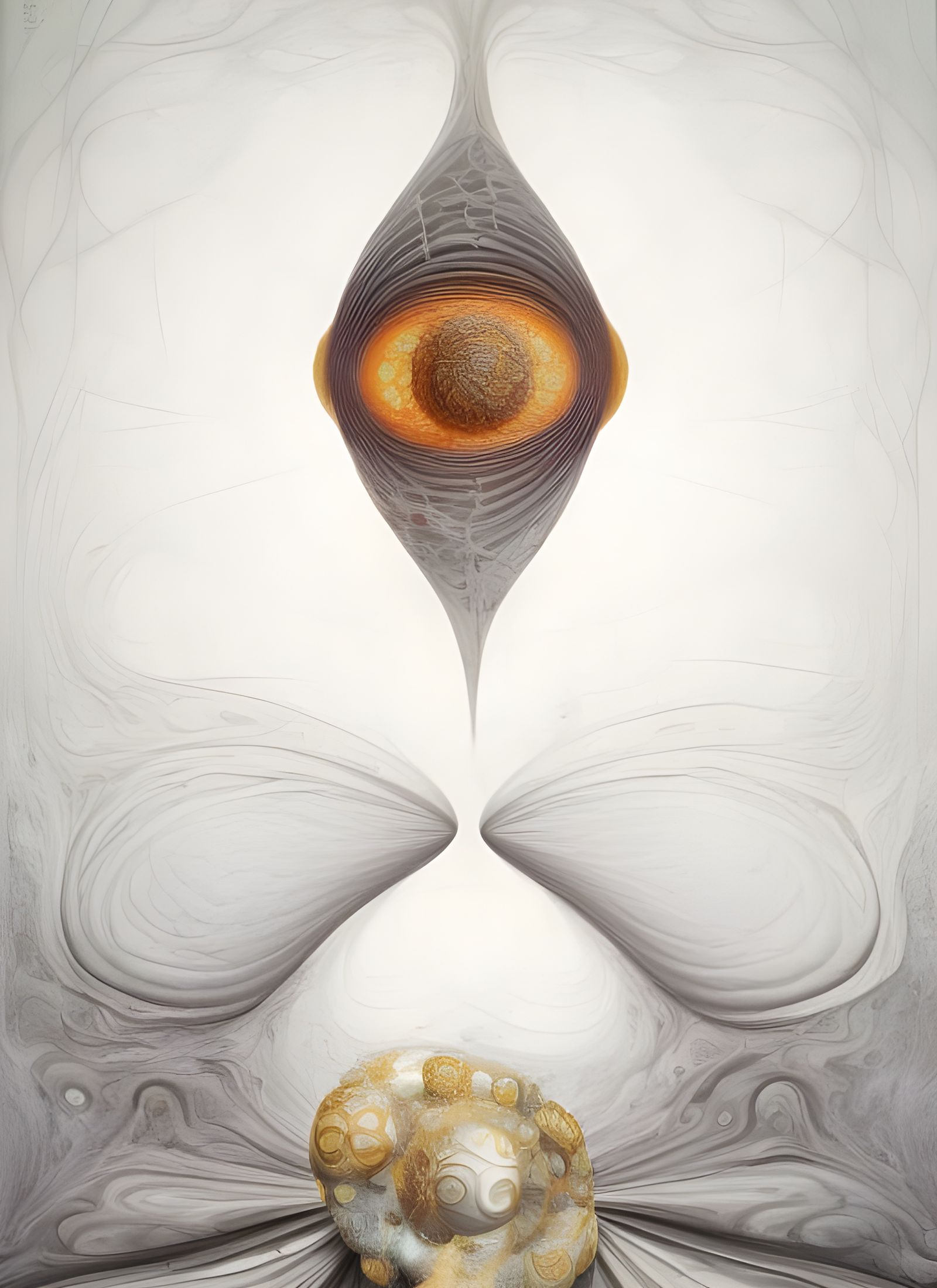 Ethereal Abstract Fractal Geometry Painting