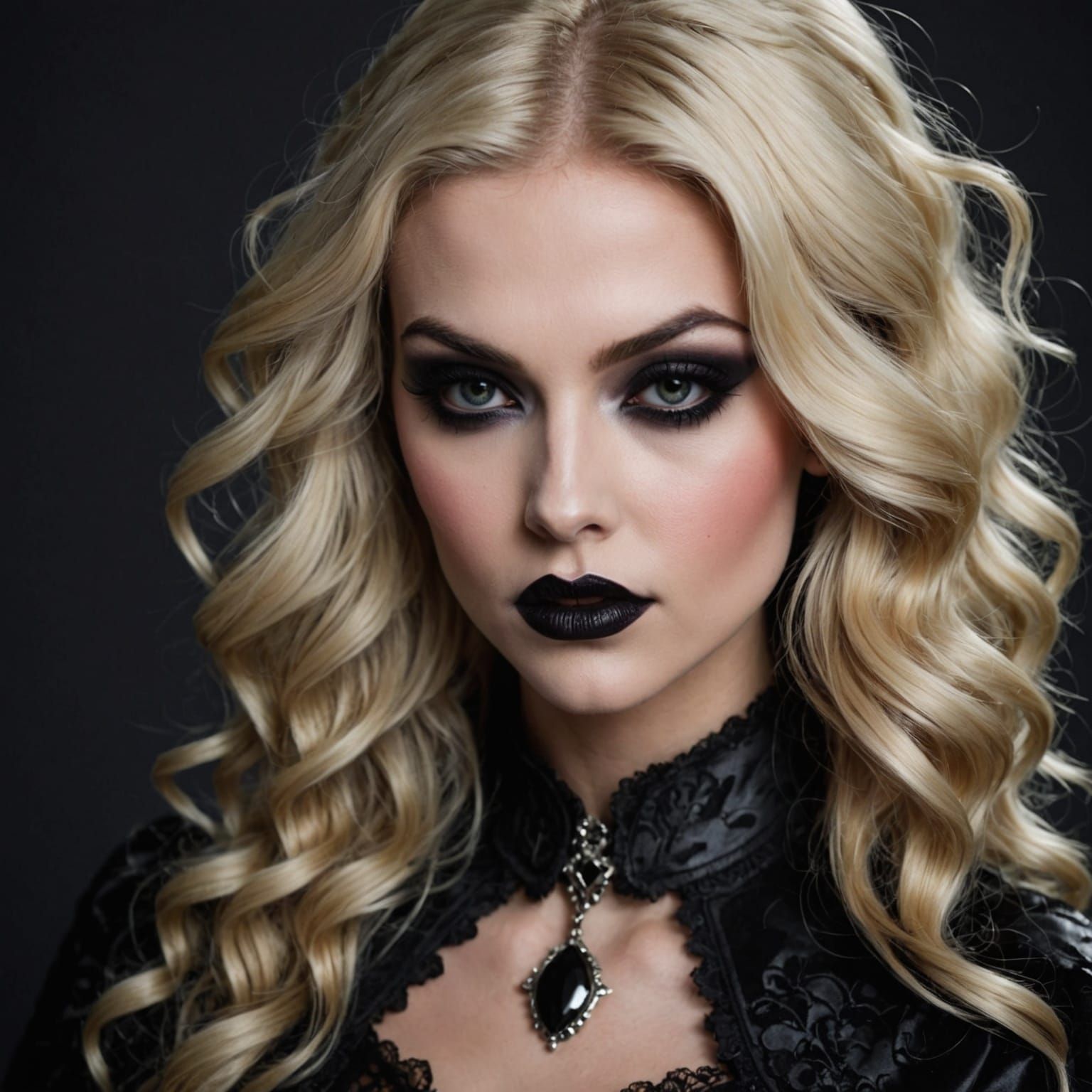 Ethereal Vampire Goddess in Dark Elegance