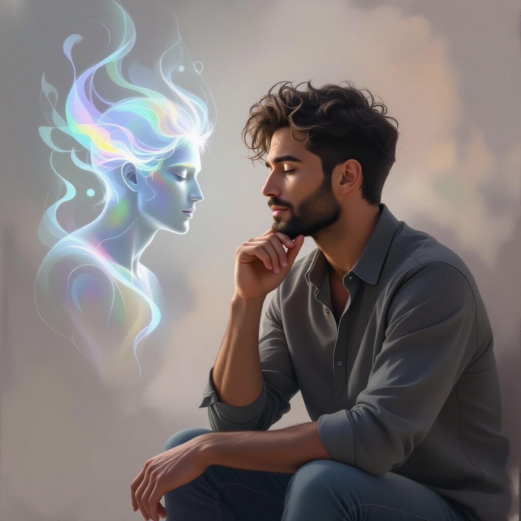 Ethereal Spirit Conversation in Dreamlike Style