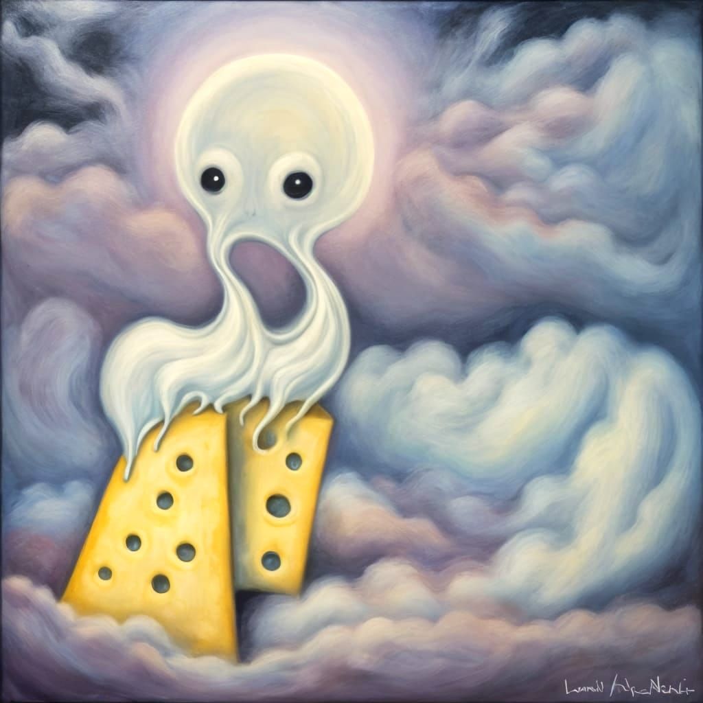 Surreal Ghost in Impressionistic Oil Painting