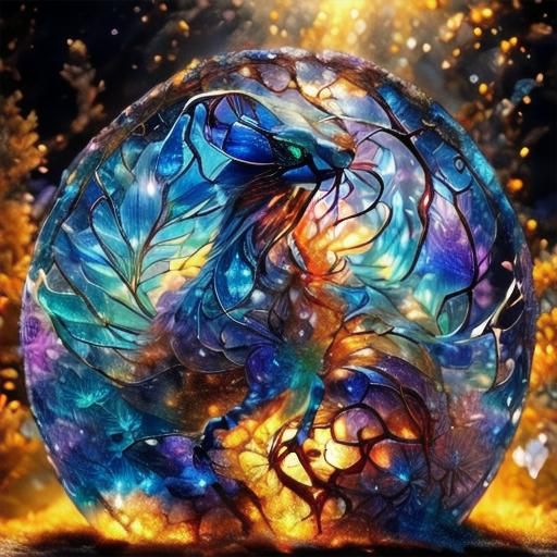 Crystal Ice Moray Eel in Vibrant Digital Fantasy Art