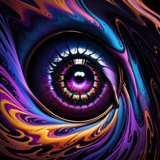 Surreal Ear Close-up in Vibrant Oil Painting