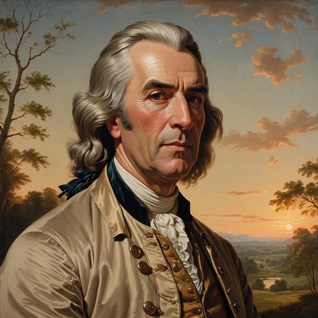 Colonial Portrait of Benjamin Albee in Neoclassical Style