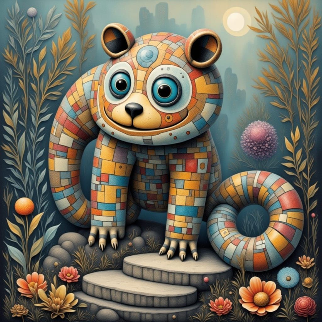 Frosty Frozen Doll in Dubuffet Style